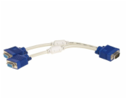 Akyga AK-AD-20 adaptér VGA/2x VGA/ABS/PVC/bílá