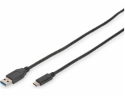Digitus USB Type-C connection cable, type C to A M/M, 1.0m, Super Speed, bl