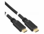 PremiumCord HDMI High Speed with Ether.4K@60Hz kabel se zesilovačem,30m, 3x stínění, M/M, zlacené konektory