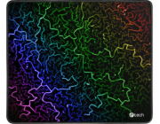 C-TECH Herní podložka pod myš ANTHEA ARC, barevná, pro gaming, 320x270x4mm, obšité okraje