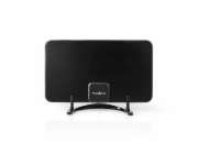 NEDIS aktivní pokojová DVB-T/T2 anténa/ FM / UHF / VHF/ rozsah příjmu 0-25 km/ LTE700/ zesílení 26 dB/ ABS/ černá