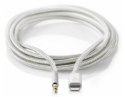 NEDIS PROFIGOLD Apple Lightning 8pin kabel s adaptérem/ Apple Lightning zástrčka – 3,5 mm jack zástrčka/ nylon/ BOX/ 1m