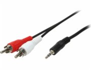 LogiLink Jack 3,5 mm - RCA (Cinch) kabel x 2 5m černý (CA1043)