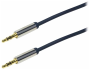 Kabel LogiLink Jack 3,5 mm – Jack 3,5 mm 0,5 m modrý (CA10050)