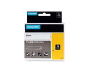 PRINTLINE kompatibilní páska s DYMO 1734524, 24mm, 3.5m, černý tisk/bílý podklad, RHINO, nylonová, flexibilní