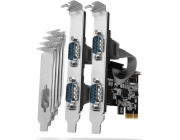 AXAGON PCEA-S4N, PCIe řadič - 4x sériový port (RS232) 250 kbps, vč. LP