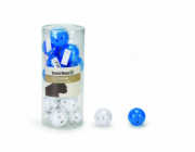 Beeztees Hračka pro kočky míček plastový bílý/modrý s rolničkou 4cm