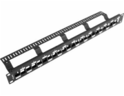 Lanberg Lanberg keystone Patch Panel prázdný s organizérem, 24 portů, 19&#39;&#39; 1U, černý