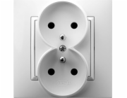 Ospel Aria Double Socket Z/U White GP-2UZ/00