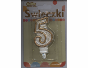Godan svíčka se zlatým okrajem a třpytkami - 5 - 1 Universal