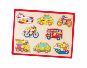 Dětské dřevěné puzzle s úchyty Viga Vozidla
