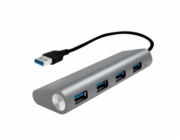 LOGILINK UA0307 LOGILINK - USB 3.0 hub, 4 port with card reader, aluminum casing, silver