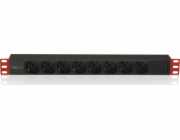 Techly Techly 107746 PDU Rack 19 1U, 8x Schuko, 250V/16A, C14 kabel 2m pro UPS