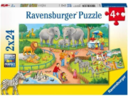 Puzzle 2x24 prvků Den v zoo