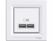 Schneider Electric ASFORA USB nabíjecí zásuvka 2,1A s rámečkem bílý EPH2700221