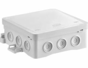Simet SA Company Nástěnná krabice 100x40x100mm s integrovanou kabelovou průchodkou samosvorná série FASTBOX šedá IP54 NS7 35349102
