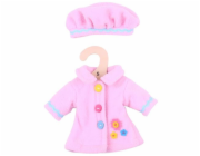 Hračka Bigjigs Toys Růžový kabátek s čepičkou pro panenku 28 cm