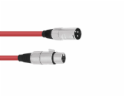 Kabel mikrofonní XLR-XLR 3pin, délka 5m, červený