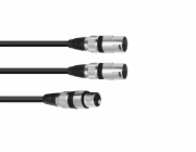 Kabel XFMM-30 XLR samice - 2x XLR samec, 3 m