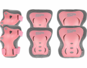 Spokey SHIELD 3-dílná sada dětských chráničů, růžové, vel. L