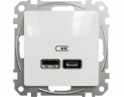 Schneider Elektrická USB zásuvka Sedna Design&Elements A+C bílá