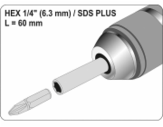 Yato SDS PLUS adaptér pro 1/4 bitu (YT-04690)