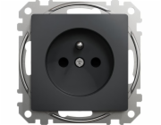 Design Schneider Sedna, zásuvka 2p+PE s výňatky (záblesk), černý antracit