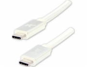 Kabel USB kabel USB kabel (3.2 Gen 2), USB C M - USB C M, 1M, dodávka napájení 100 W, 10 GB/S, 20V/5A, bílá, logo, krabice, nylonový cop, hliník O