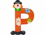 Sevi dřevěné písmeno P, klaun (81752)