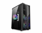 1stCOOL skříň MONSTER, middle tower, AU, USB 3.0, bez zdroje, sRGB fan, průhledná bočnice, černá
