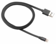 CANYON nabíjecí kabel Lightning MFI-2, plochý, Apple certifikát, délka 1m, tmavě šedá