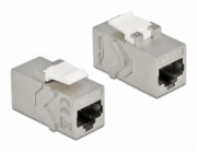Delock - Modulární vložka (spojka) - CAT 6a - STP - RJ-45 - bílá, stříbrná