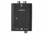 NEDIS převodník stereofonního zvuku na digitální/ 1cestný/ 2x zásuvka RCA (Stereo)/ zásuvka RCA + zásuvka Toslink/ černý