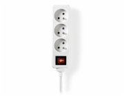 Nedis EXSO315E2WT NEDIS napájecí prodlužovací zásuvka/ úhlová/ 3x zásuvka/ vypínač/ bílá/ 1,5m