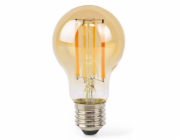 NEDIS Wi-Fi chytrá LED žárovka s vláknem/ E27/ A60/ 7W/ 806lm/ teplá bílá/ 1800 - 3000K/ sklo/ zlatá