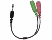 GENIUS audio adaptér 2x female 3,5mm jack na 1x male 3,5" jack