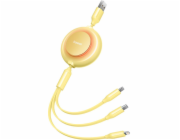 Baseus Bright Mirror 2, USB kabel 3 v 1 pro micro USB / USB-C / Lightning 3,5A 1,1 m (žlutý)