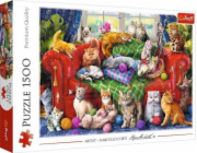 Puzzle 1500 dílků Koťátka na pohovce
