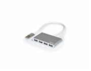 Port Connect 900120 PORT CONNECT USB HUB, 4x USB 2.0, šedý