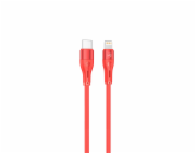 Silikonový kabel Tellur Type-C na Lightning PD30W 1m červený