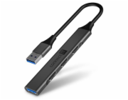 Connect IT USB-A hub, (1xUSB-A 3.0, 3xUSB-A 2.0), externí, antracitový