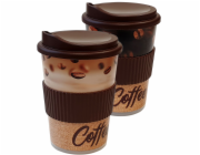 Kelímek s pítkem 250 ml Coffee plast Ekoline