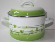 Hrnec smalt 6,75 l s poklicí dekor lístků 24 cm