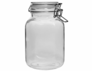 Dóza s pákovým uzávěrem 4 l hranatá sklo
