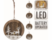 Ozdoba vánoční svítící LED mix druhů dřevo