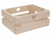 Bedýnka dekorativní INDUSTRIAL SRDCE 20x14,5 cm dřevo