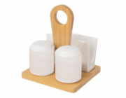 Souprava dochucovací + stojan na ubrousky WHITELINE porcelán /