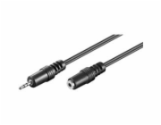PremiumCord Kabel prodlužovací Jack 2.5mm- Jack 2.5mm M/F 2m - 2.5mm stereo male <=> 2.5mm stereo female -