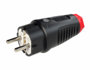 Instalační vidlice Taurus2 PC-0521-sr, přímá, pogumovaná, černá/červená