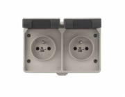 Zásuvka nástěnná dvojitá 16A/250V IP44  A1397.1